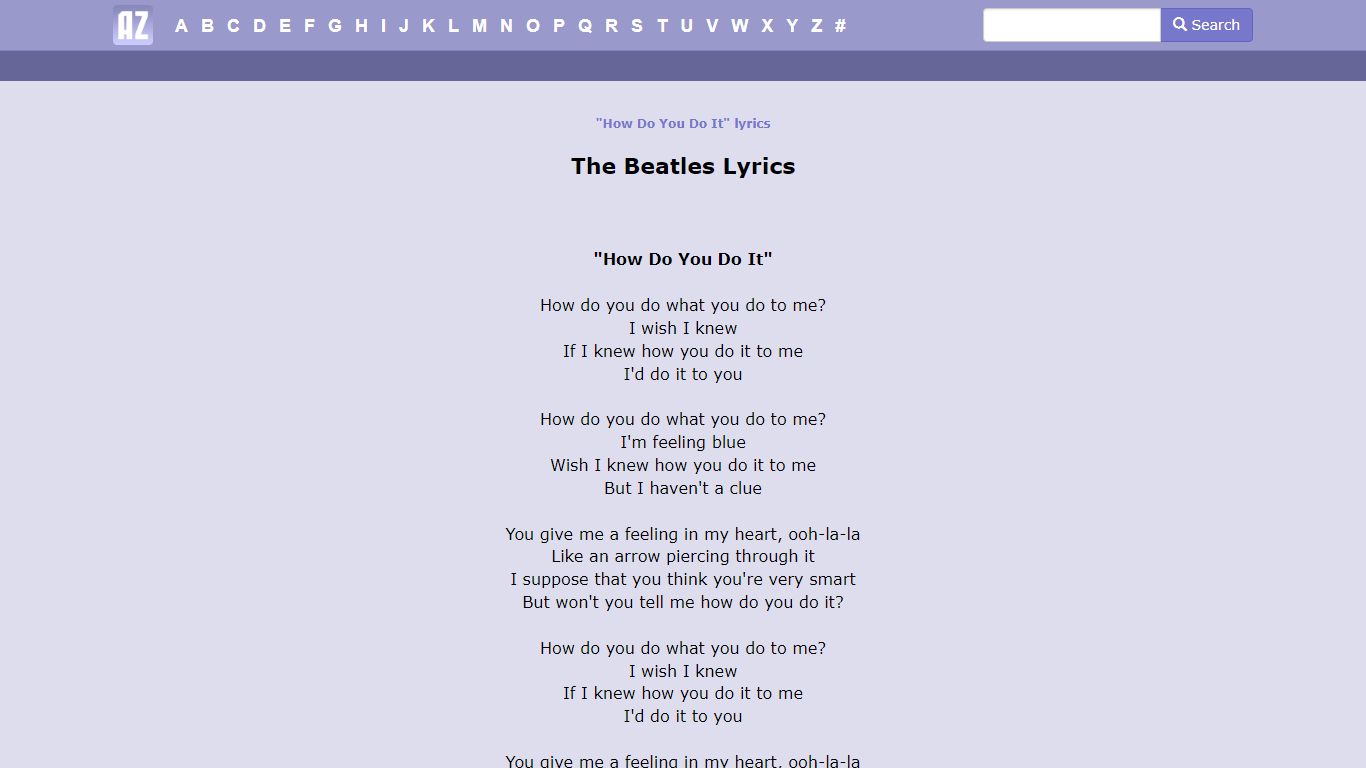 The Beatles - How Do You Do It Lyrics | AZLyrics.com