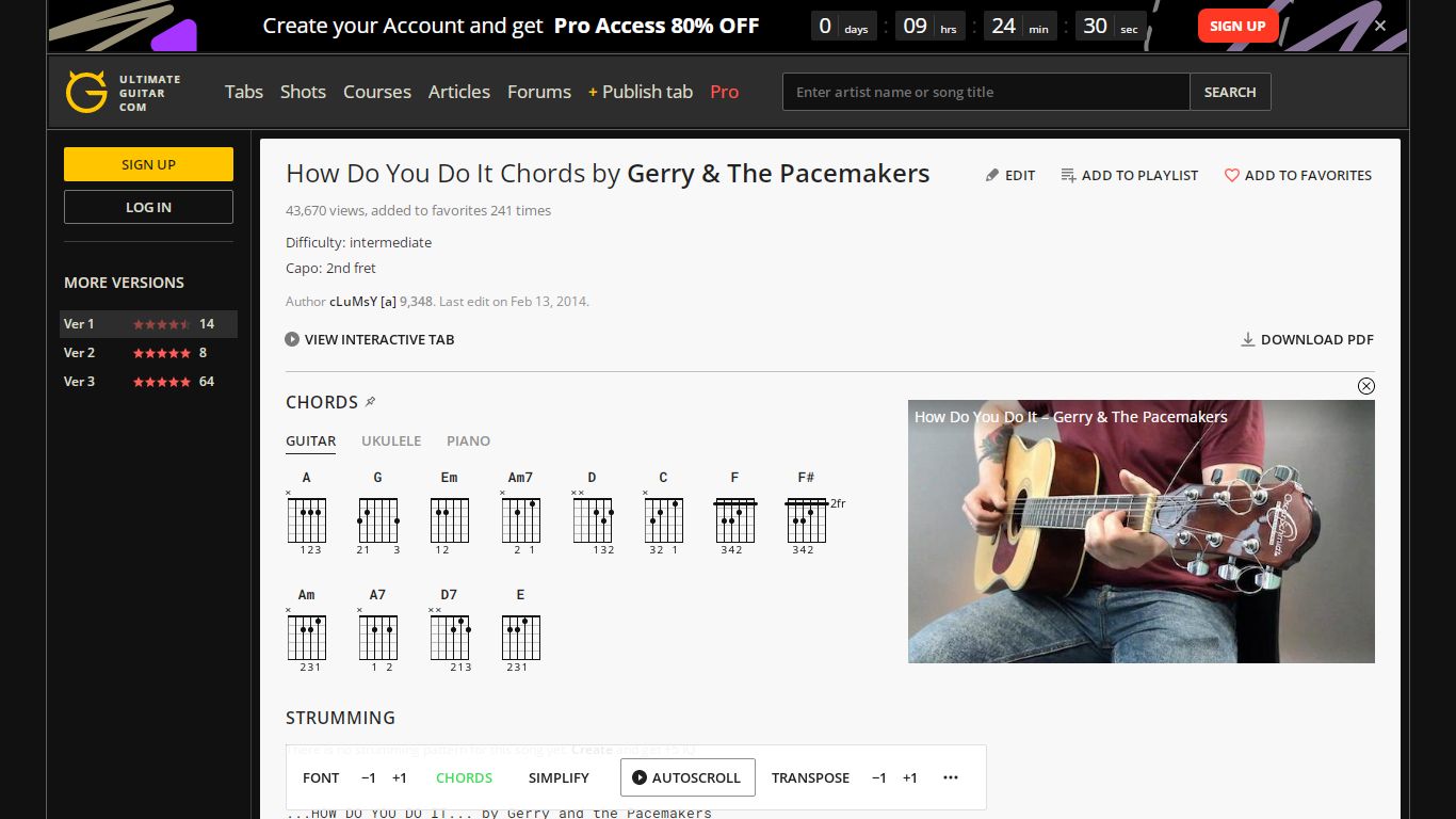 Gerry & The Pacemakers - How Do You Do It (Chords)