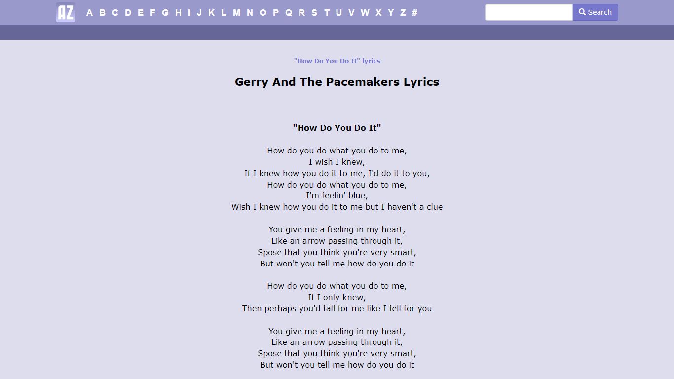 Gerry And The Pacemakers - How Do You Do It Lyrics | AZLyrics.com